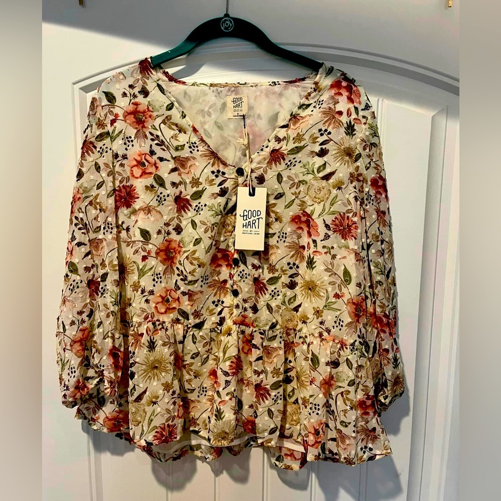 Good Hart Matilda Jane top ruffles M nwt